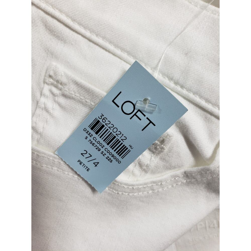 Loft Jeans Size 4 Petite Womens White Stretch Denim Pants Kick Crop Bootcut NWT - Picture 7 of 16